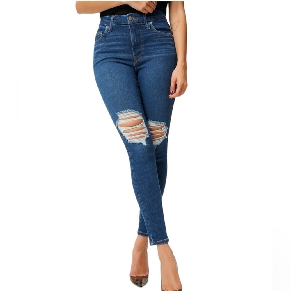 GOOD AMERICAN Good Waist Crop Jeans - Picture 2 of 16